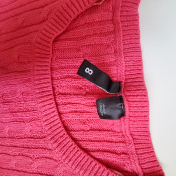 🔺 H&M Pink Knitted Sweater Short Sleeve - Picture 2 of 2